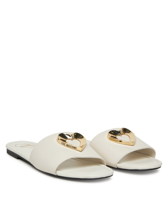 LOVE MOSCHINO Klapki LOVE MOSCHINO JA28161G0MIA0102 Écru