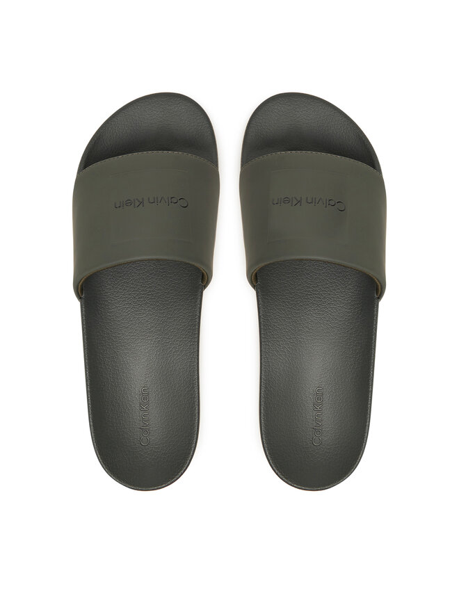 Calvin Klein Şlapi Calvin Klein Pool Slide W/ Ck Square HM0HM01754 Verde