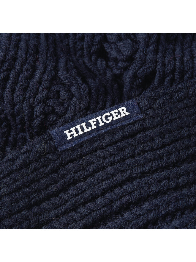 Tommy Hilfiger Šál Tommy Hilfiger Monotype Chunky Knit Scarf AM0AM11507 Tmavomodrá