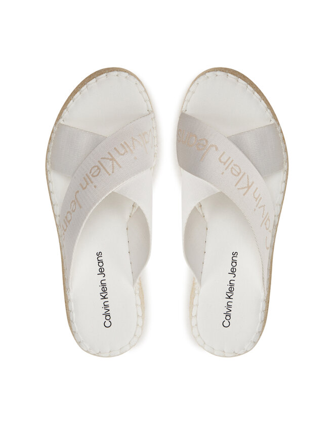 Calvin Klein Jeans Εσπαντρίγιες Calvin Klein Jeans Sporty Wedge Rope Sandal Mr YW0YW01364 Λευκό