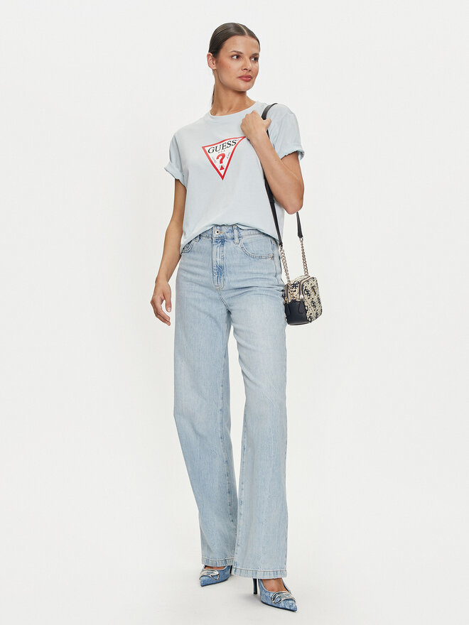 Guess Jeans Guess Jeans Marškinėliai W4YI73 K8HM0 Mėlyna Regular Fit