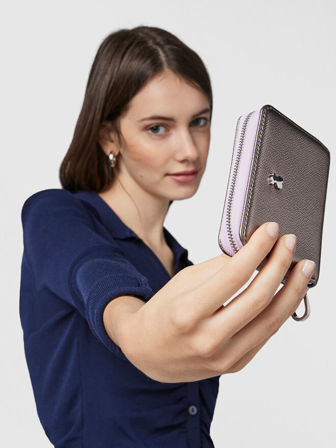 TOUS Малък дамски портфейл TOUS Monedero M. New Dubai 2001690055 Сребрист