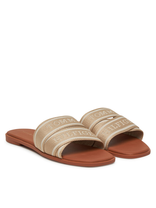 Tommy Hilfiger Natikači Tommy Hilfiger Webbing Mule FW0FW08421 Bež