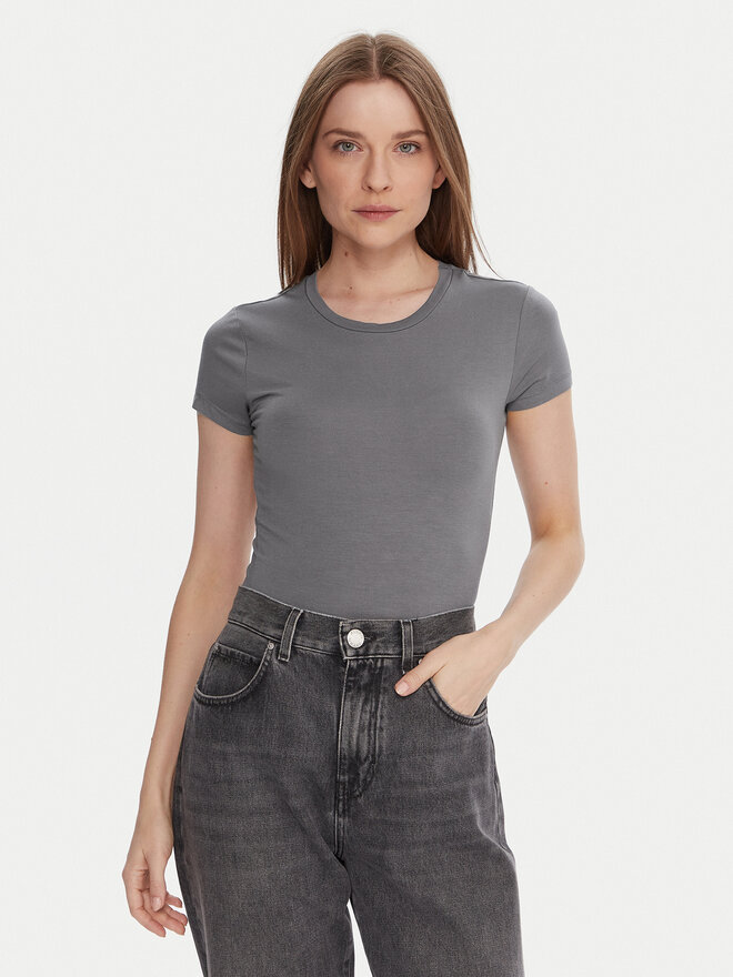 Gina Tricot Gina Tricot T-Shirt 21287 Grau Slim Fit