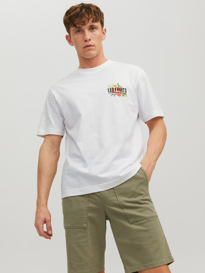 Jack&Jones Jack&Jones Marškinėliai Flores 12228776 Balta Loose Fit