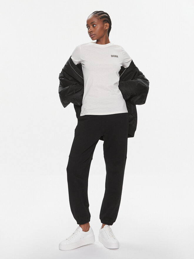BOSS Boss Футболка Elogobadge 50517925 Écru Slim Fit