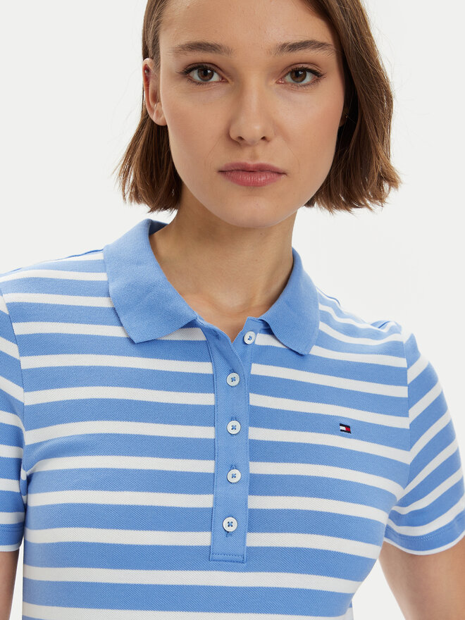 Tommy Hilfiger Tommy Hilfiger Pólóing 1985 WW0WW39530 Kék Slim Fit