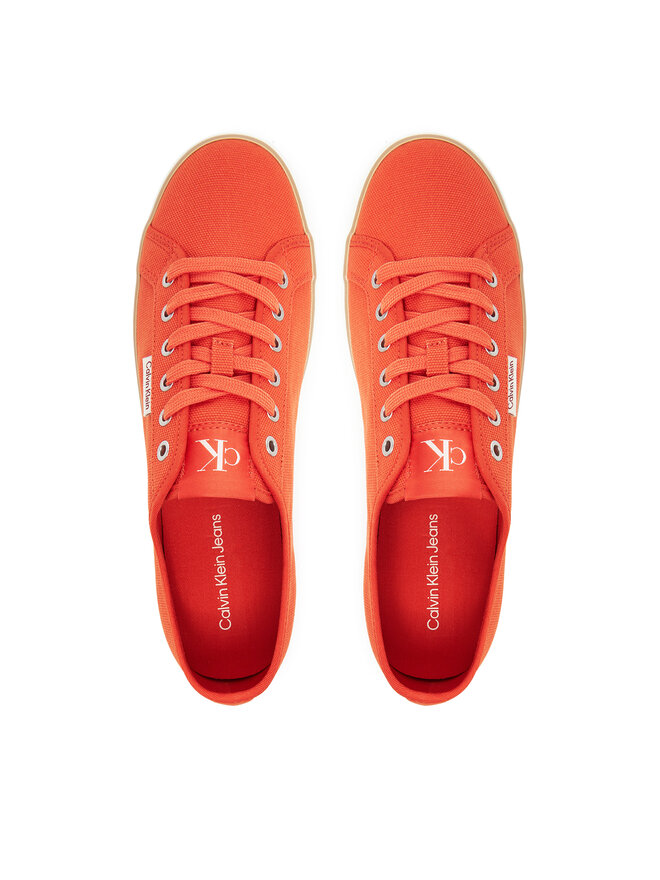 Calvin Klein Jeans Sneakers aus Stoff Calvin Klein Jeans Ess Vulc Low Mg Cv YM0YM01301 Orange
