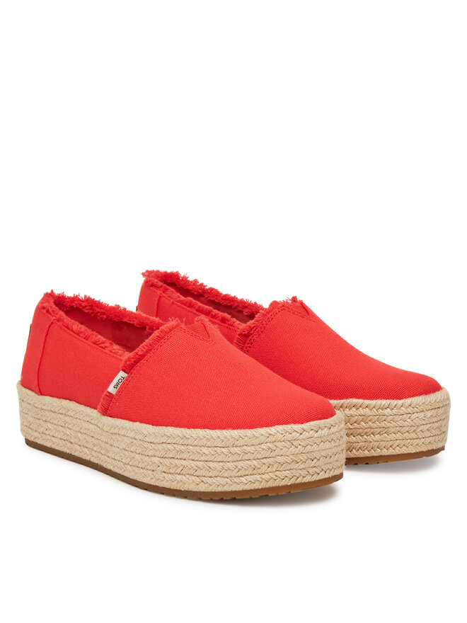 Toms Espadrile Toms Valencia Platform 10021919 Rdeča