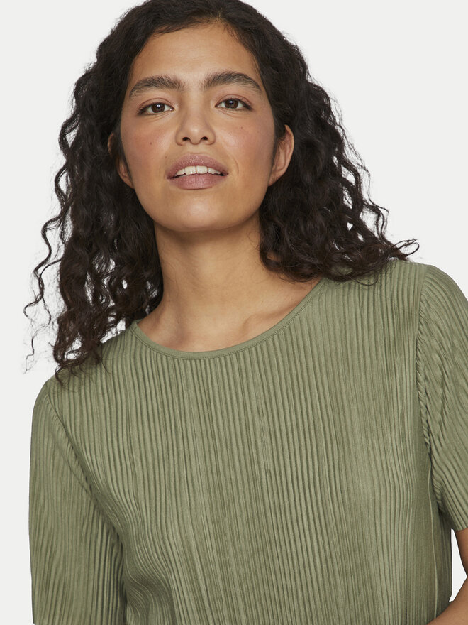 Vila Vila T-Shirt Plisa 14089481 Grün Regular Fit