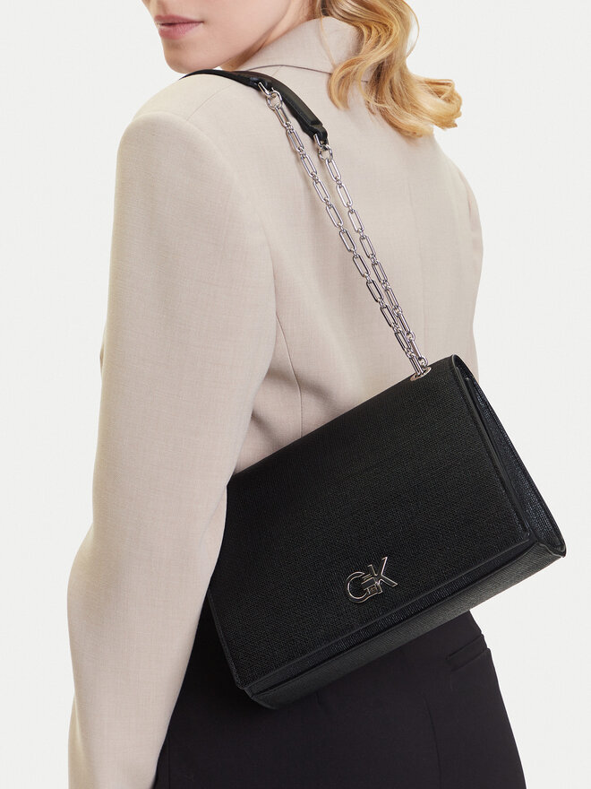 Calvin Klein Τσάντα Calvin Klein Ck Medium Conv Chain Bag_Tex K60K613177 Μαύρο