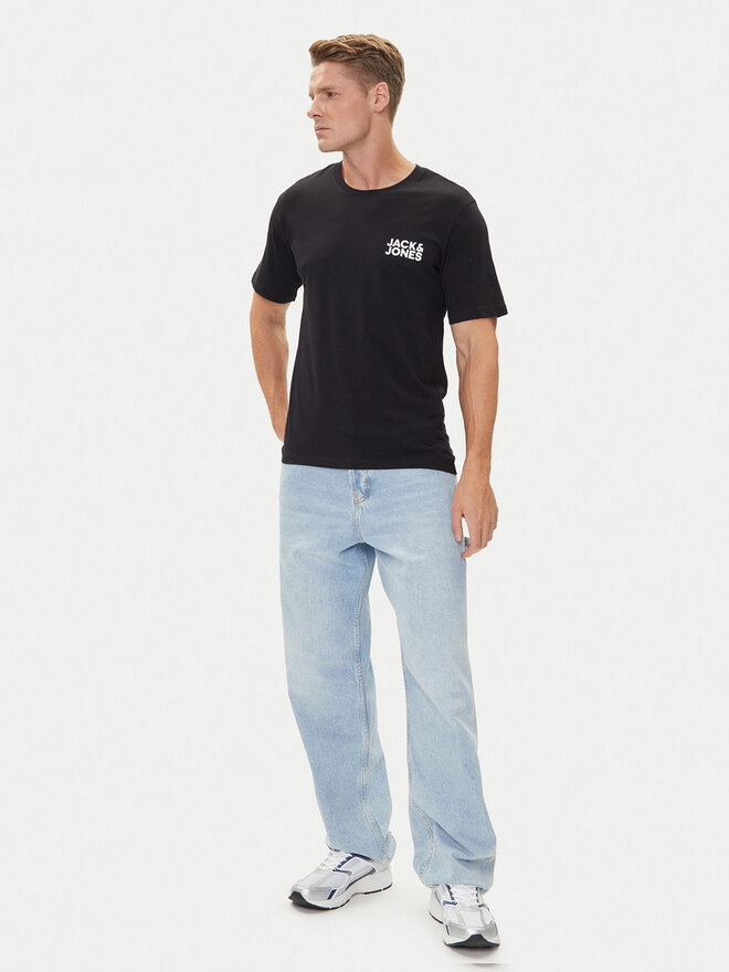 Jack&Jones Jack&Jones 3 db póló Corp Logo 12191762 Fekete Slim Fit