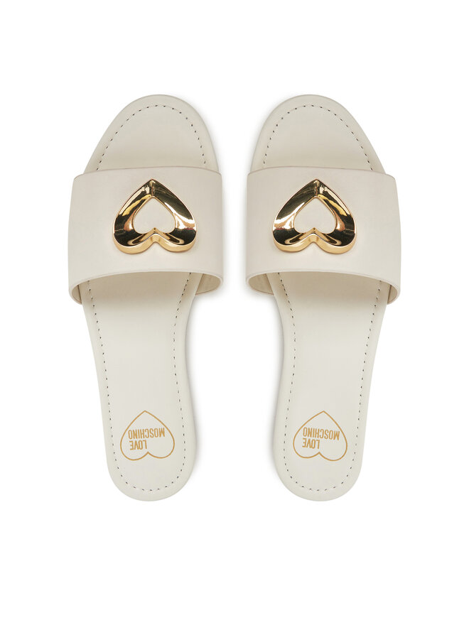 LOVE MOSCHINO Klapki LOVE MOSCHINO JA28161G0MIA0102 Écru