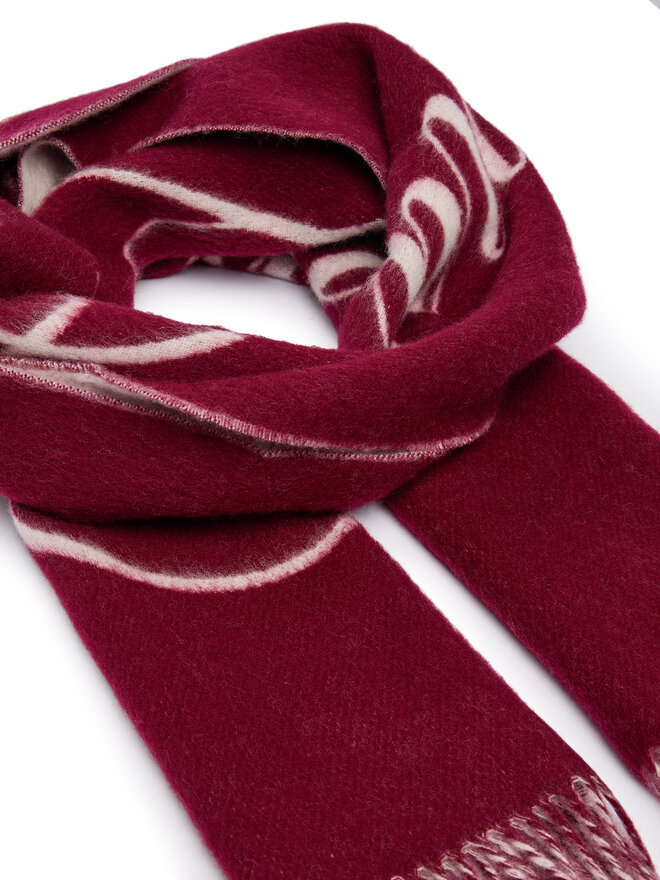 Tommy Hilfiger Κασκόλ Tommy Hilfiger Script Logo AW0AW17786 Μπορντό