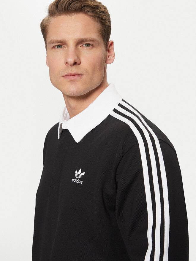 adidas adidas Polo marškinėliai adicolor Rugby IZ4806 Juoda Regular Fit