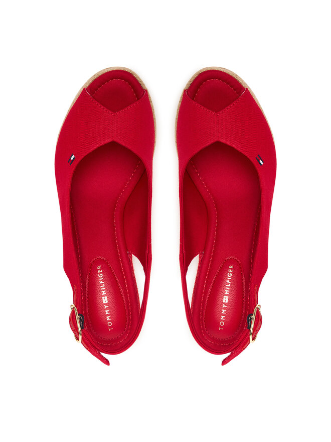 Tommy Hilfiger Espadrilles Tommy Hilfiger Flag High Wedge Espad Slingback FW0FW09343 Rot