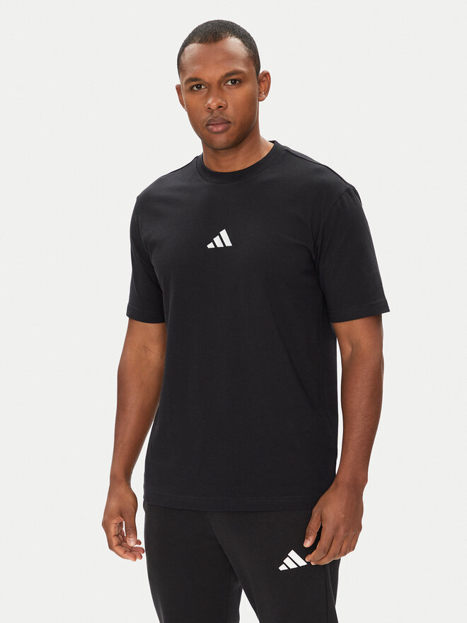 adidas adidas Marškinėliai Essentials Small Logo JE9024 Juoda Regular Fit