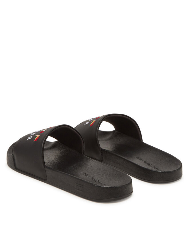 Tommy Hilfiger Pantoletten Tommy Hilfiger Flags Pool Slide FM0FM05431 Schwarz