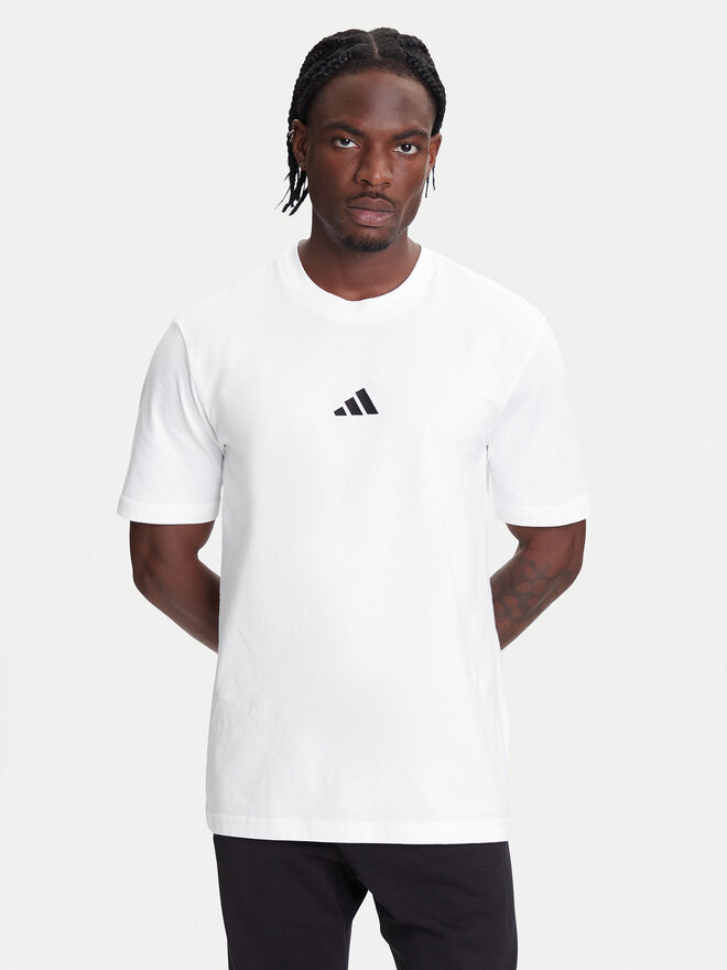 adidas adidas Marškinėliai Essentials Small Logo JF1092 Balta Regular Fit