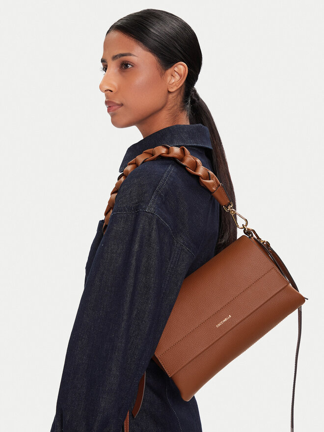Coccinelle Handtasche Coccinelle M50 Boheme Grana Double E1 M50 12 01 01 Braun