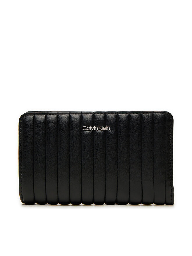 Calvin Klein Nagy női pénztárca Calvin Klein Mini Line Quilt Medium Bifold K60K613063 Fekete