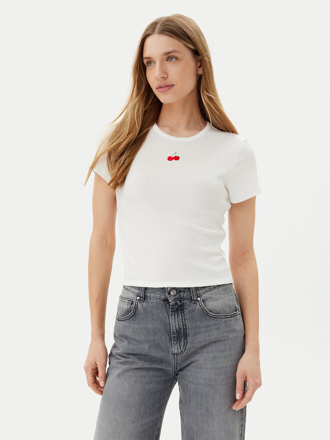 ONLY ONLY Marškinėliai Daniella 15350554 Balta Slim Fit