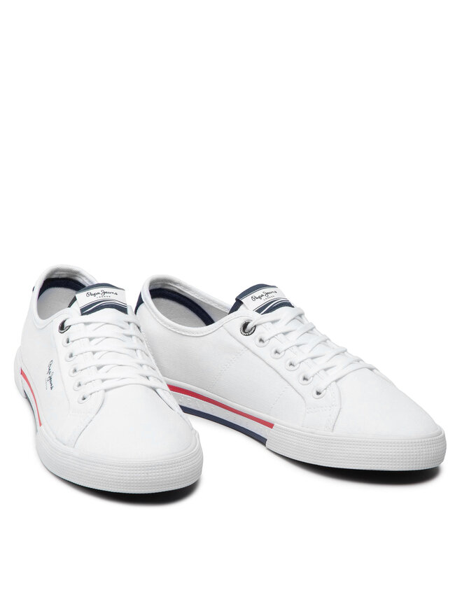 Pepe Jeans Πάνινα παπούτσια Pepe Jeans Brady Basic PMS30816 Λευκό