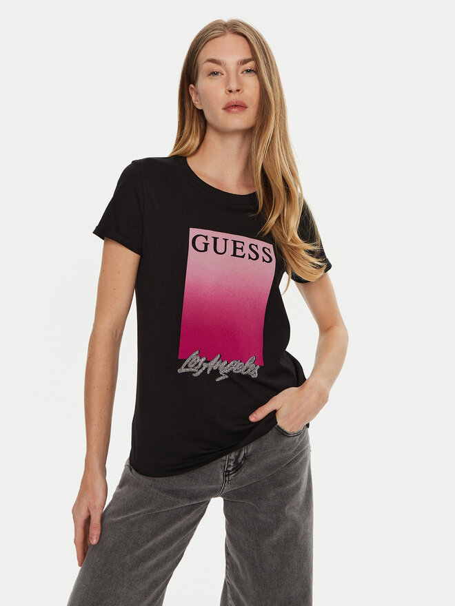 Guess Guess T-Shirt W4BI30 JA914 Schwarz Regular Fit