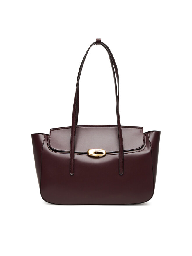 Calvin Klein Handtasche Calvin Klein Hardware Flap Tote Bag LV04F3145G Dunkelrot