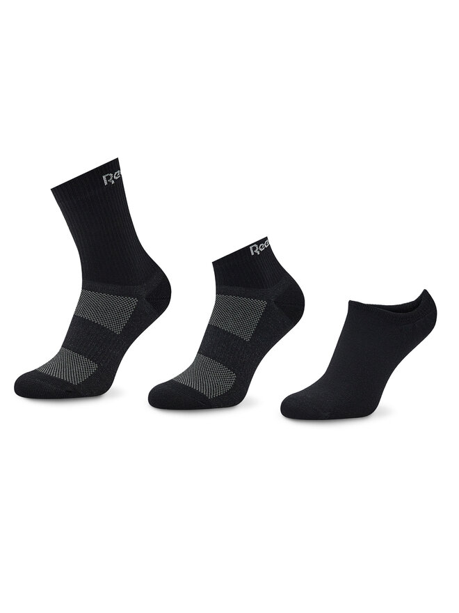 Reebok Calzini corti unisex Reebok Active Foundation Ankle Socks 3 Pairs GH0404 Nero