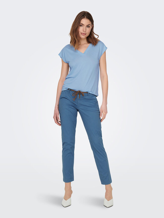 ONLY ONLY Camiseta Free 15287041 Celeste Regular Fit