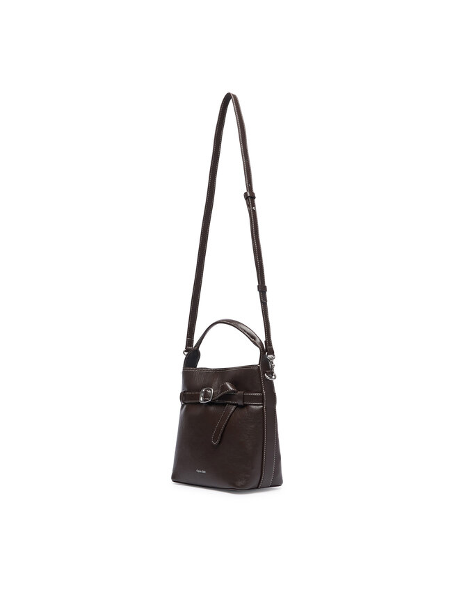 Calvin Klein Handtasche Calvin Klein Buckle Mini Bucket Crossbody LV04F3550G Braun
