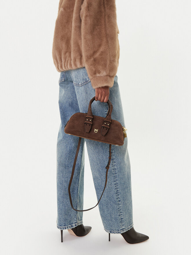 PINKO Handtasche PINKO Bowling Bag Baguette AI 25-26 PLTT 105334 A2JH Braun