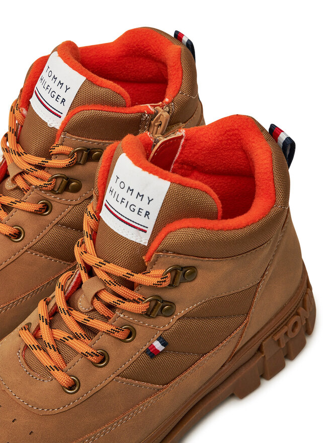 Tommy Hilfiger Μποτίνια Tommy Hilfiger Lace-Up Bootie T3X5-33707-1492 S Καφέ