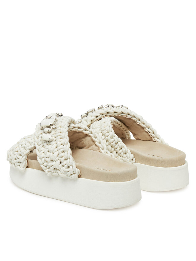 Inuikii Pantoletten Inuikii Woven Stones Platform 70103-106 1100 Écru