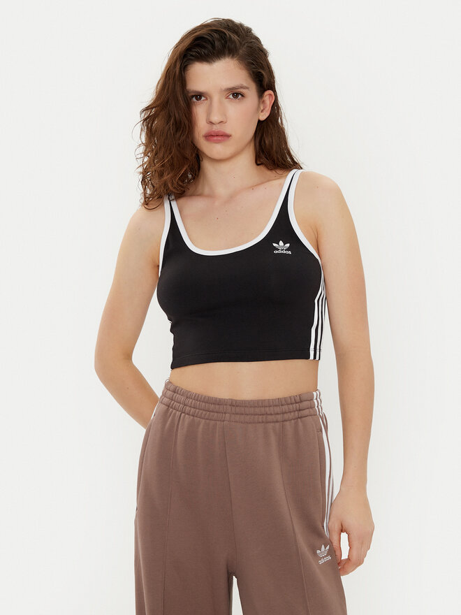 adidas adidas Топ adicolor 3-Stripes JD4612 Чорний Slim Fit
