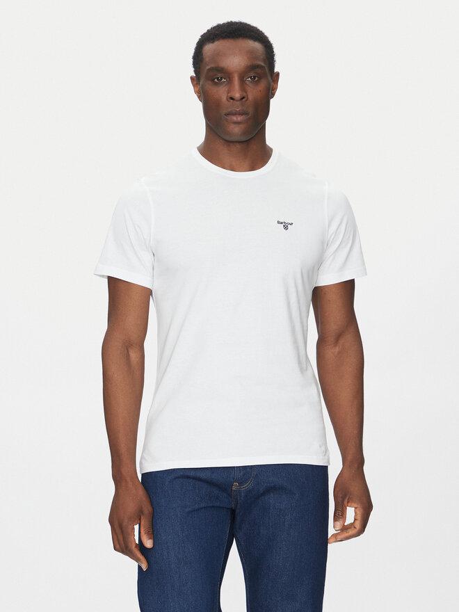 Barbour Barbour Marškinėliai Essential Sports MTS0331WH11 Balta Tailored Fit
