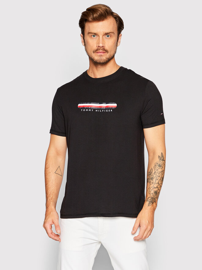 Tommy Hilfiger Tommy Hilfiger T-Shirt Cn Ss UM0UM02348 Μαύρο Regular Fit