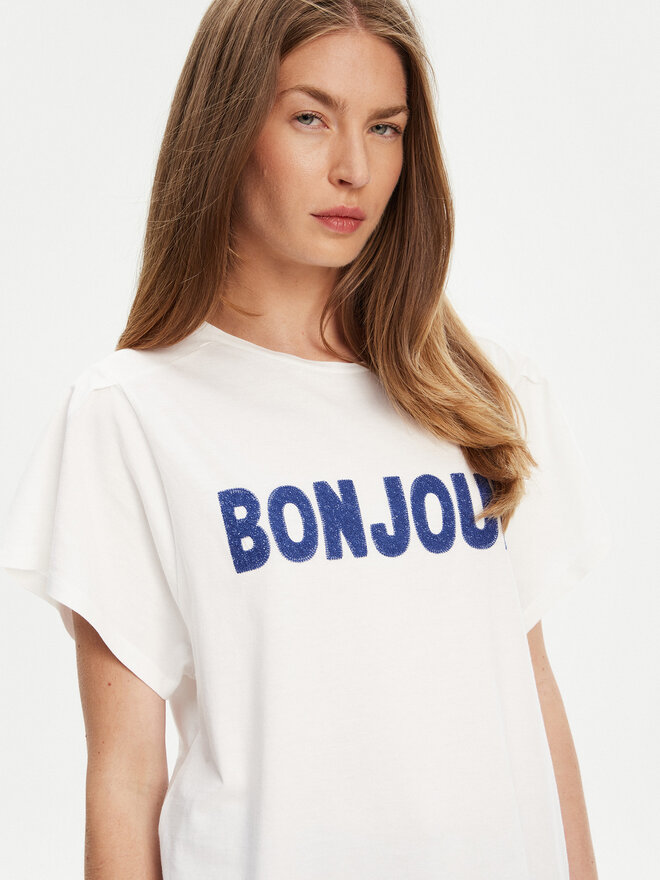 United Colors Of Benetton United Colors Of Benetton Marškinėliai 3LNSD109Z Balta Relaxed Fit
