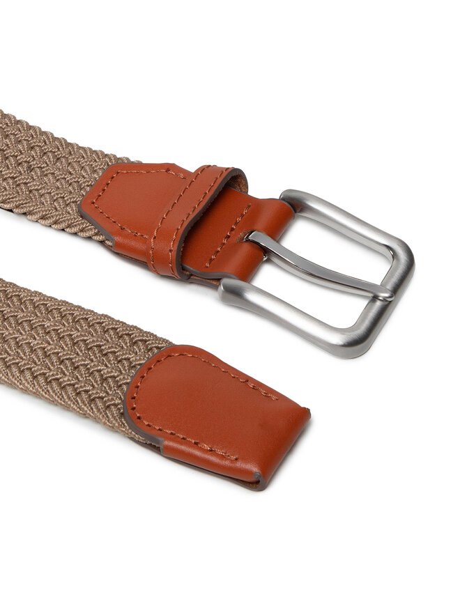 Jack&Jones Pasek Męski Jack&Jones Jacspring Woven Belt Noos12118114 Beżowy