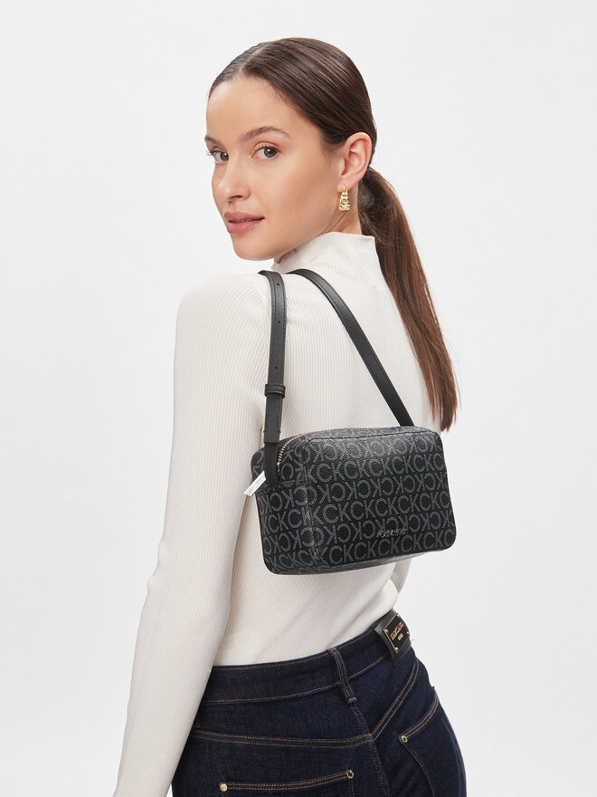 Calvin Klein Re-Lock Mini Crossbody Bag_JCQ Dk Ecru Jacquard