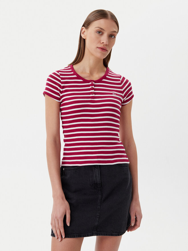 Tommy Jeans Tommy Jeans Marškinėliai DW0DW19502 Rožinė Slim Fit