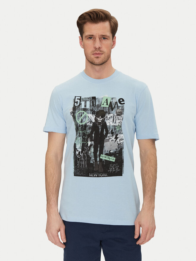 Blend Blend Camiseta 20717965 Azul Regular Fit