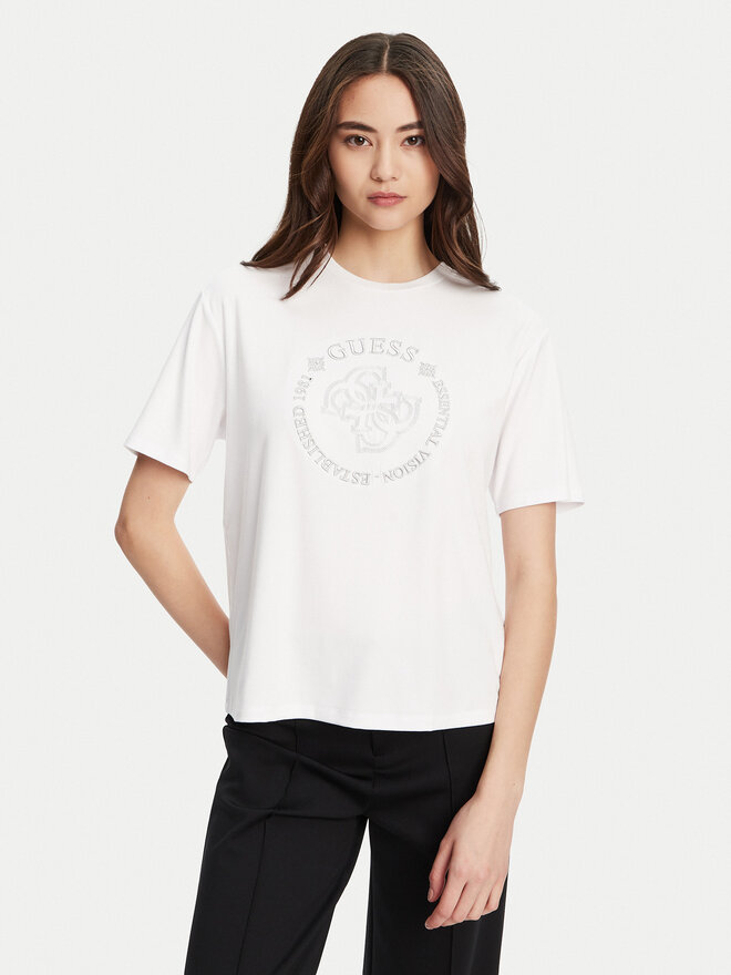 Guess Guess Camiseta V5YI05 KCOA2 Blanco Regular Fit