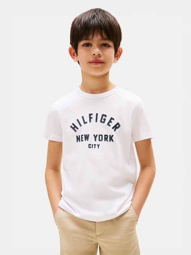 Tommy Hilfiger Tommy Hilfiger Marškinėliai Curved Graphic KB0KB09800 Balta Regular Fit