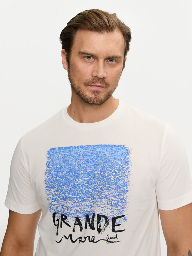 Gant Gant Marškinėliai 2003283 Écru Regular Fit