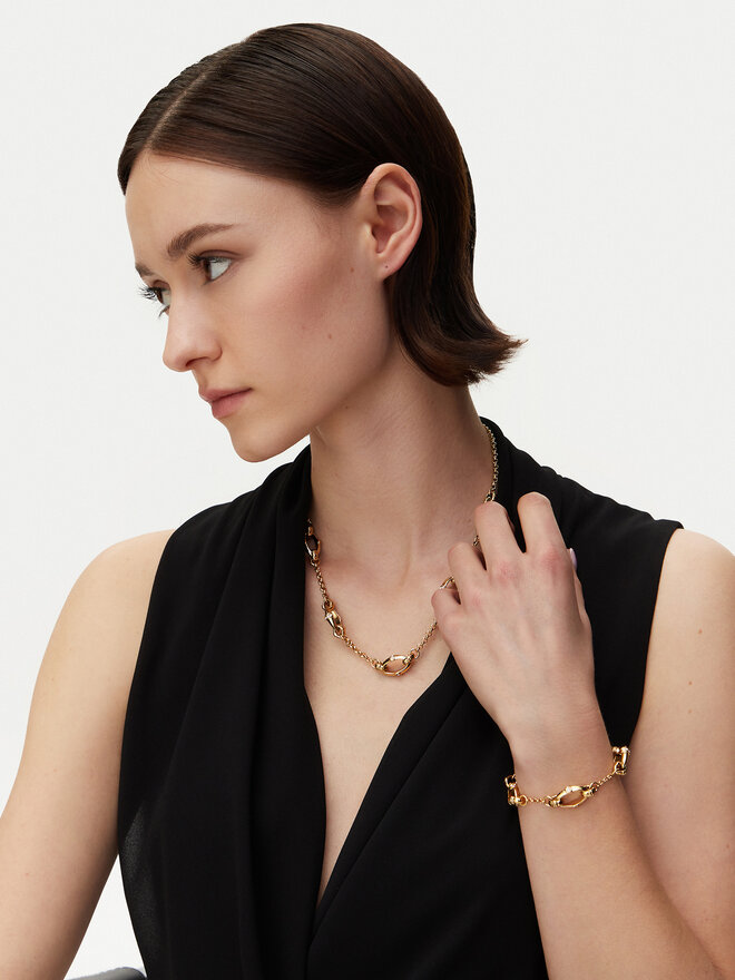 Guess Náhrdelník Guess JUBN05 167JW Zlatá