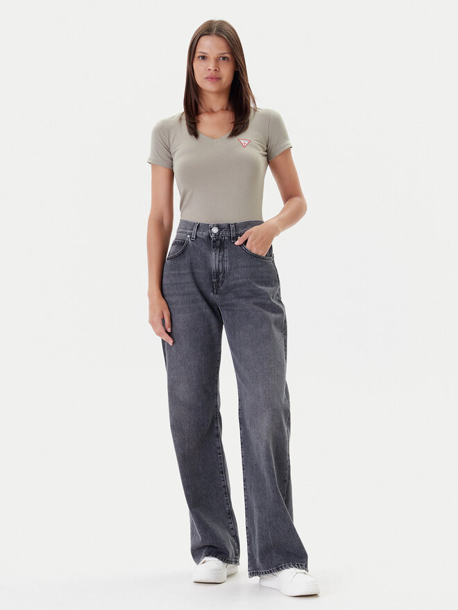 Guess Guess Marškinėliai W2YI45 J1314 Chaki Slim Fit
