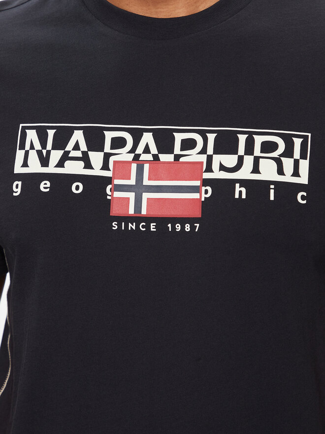 Napapijri Napapijri Marškinėliai S-Aylmer NP0A4HTO Juoda Regular Fit