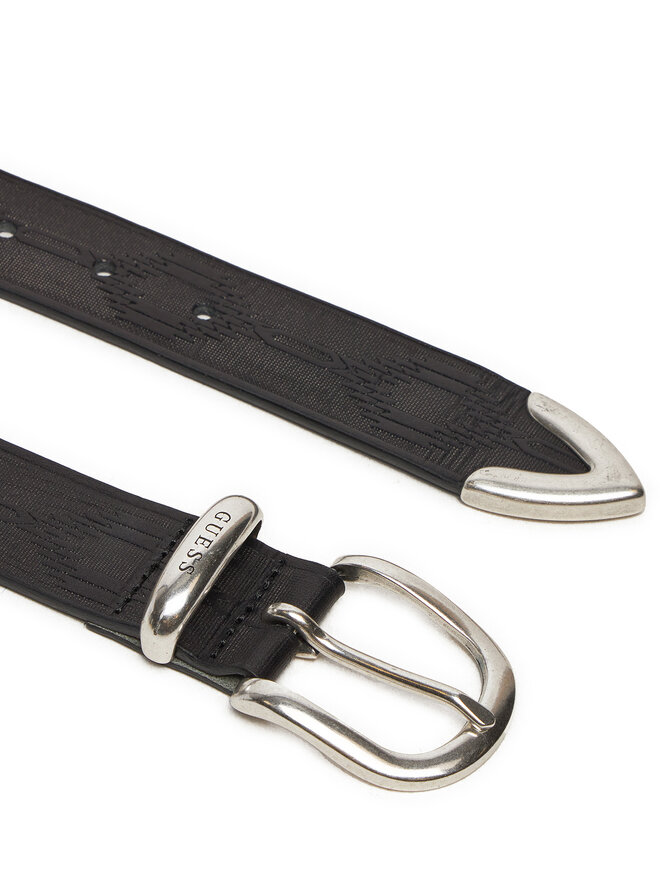 Guess Pánsky opasok Guess Designed Folk Belt M4BZ32 L0VH0 Čierna